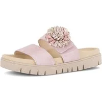 Gabor Pantolette Plateau, Sommerschuh, Schlupfschuh mit Bast-Zierblüte