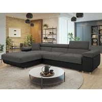 MIRJAN24 Ecksofa Torezio Mini, mit Bettkasten und Schlaffunktion, Einstellbare Kopfstützen, 280x170x70-90 cm