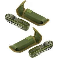 BAYLI Campinglöffel 2er Set Campingbesteck klappbar - 7 in 1 Reise Besteck - Klappbesteck