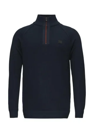 s.Oliver Red Label - Strickpullover mit Kragen blau - Gr. - S