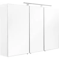Magnolia Home Badezimmerspiegelschrank Spiegelschrank 110x68x16cm mit LED Leuchte weiß matt
