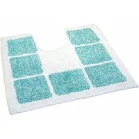 MESANA Badematte Karo Melange, Badvorleger, Badezimmer Teppich, Höhe 15 mm, rutschhemmend beschichtet, fußbodenheizungsgeeignet, Baumwolle, quadratisch, WC-Vorleger mit Ausschnitt, modernes Design, mit Bordüre, rechteckig & quadratisch erhältlich