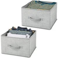 mDesign Aufbewahrungssystem 2er-Set Aufbewahrungsbox mDesign Stoffbox mit Griff aus Kunstfaser g