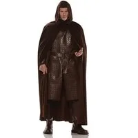 Horror-Shop Umhang Ritter Umhang im Wildleder-Look braun