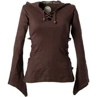 Vishes Kapuzenshirt Elfenshirt Zipfelkapuze und Bändern zum Schnüren Ethno, Hoody, Gothik Style