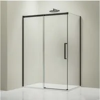 Bernstein Eckdusche DX906 FLEX 100x70 cm Schwarz, BxT: 100x70 cm, Schiebetür 100cm Seitenwand 70cm Soft-Close 8mm Nano