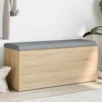 vidaXL Sitzbank, Sitzbank mit Stauraum Sonoma-Eiche 102x42x45 cm Holzwerkstoff