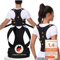 DONNERKRAFT Bauch- und Rückenstützgürtel Haltungskorrektur Haltungstrainer Herren Damen + Ebook Leitfaden, Verstellbar