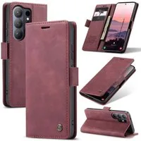 CaseMe Handyhülle Premium Hülle für Samsung Klapphülle Samsung S26 Ultra-Karmesinrot
