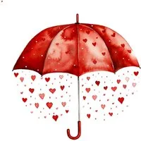 ti-flair Papierserviette, Servietten Papier 33x33cm 3-lagig Regenschirm & Herzregen Motiv 20 Stk