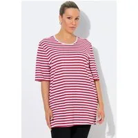 Ulla Popken T-Shirt T-Shirt Ringel Relaxed Rundhals Halbarm