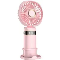 FELIXLEO Handventilator 3 in 1 Handventilator Mini Ventilator 2400mAh Faltbarer USB Rosa