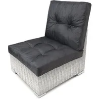 KingMatratzen Dekokissen 40 - 70 cm Sitzkissen Rückenkissen Dunkelgrau RATTAN Kissen
