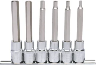 KS Tools 1/2" CHROMEplus Bit-Stecknuss-Satz Innensechskant, 6-tlg 5-12mm,lang - 918.1336