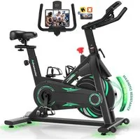 Riksion Heimtrainer mit LCD-Monitor, Magnetwiderstand Stationäres Fahrrad für Zuhause (1-tlg), Indoor Bike mit Flüsterleise, Schweres Schwungrad