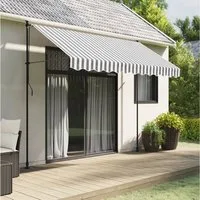 furnicato Markise Markisenvolant 280 x 20 cm in Anthrazit und Weiß, wasserfest und Wetterfeste Markisenschürze, schmutzabweisend und für den Garten