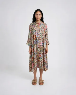 Smith&Soul - A-shape Shirt Dress beige print - Gr. - XL