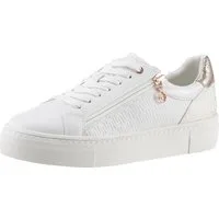 Tamaris Plateausneaker Freizeitschuh, Halbschuh, Schnürer mit Besätzen und Glitzerdetails