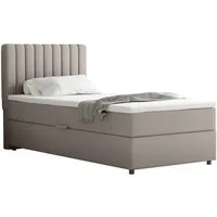 Homesy Boxspringbett EVEREST – Komfortables Einzelbett im modernen Trenddesign (Bett inkl. einem Bettkasten und Topper), Große Auswahl an Polsterfarben