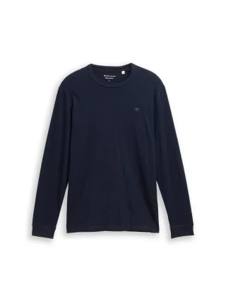 Tom Tailor - Basic Langarmshirt aus Baumwolle sky captain blue - Gr. - XXXL