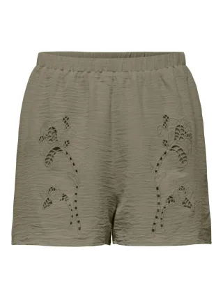 ONLY - Shorts mit Stickerei grün - Gr. - S