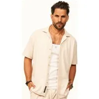 CARISMA Kurzarmhemd mit Struktur als lässiges Sommerhemd - Poloshirt für Herren Herren Polohemd T-Shirt im Regular-Fit - Strandhemd