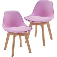 en.casa Kinderstuhl, »Elvdal« 2er Set gepolstert 56 x 38 x 33 cm Rosa