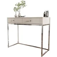 Lookway Konsolentisch BLANCO GLAMOUR Konsole in Kaschmir auf verchromtem Gestell