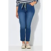 Ulla Popken Regular-fit-Jeans Jeans Sarah Tuchgürtel verkürzt schmales Bein