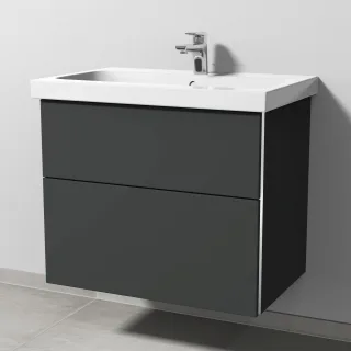 Sanipa 3way Waschtischunterbau zu Geberit iCon Light Waschtisch mit 2 Auszügen, Graphit-Matt BP5741B