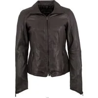 Jilani Lederjacke Enna-2 Jilani - Damen Lederjacke Lammnappa dunkelbraun