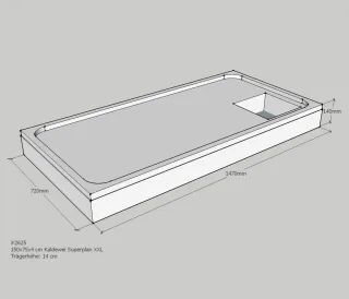 Neuesbad Wannenträger für Kaldewei Superplan XXL 150x75x4,0 SD21049