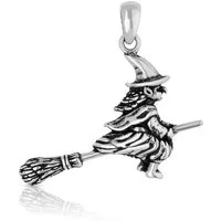NKlaus Kettenanhänger Hexe 925 Sterling Silber Kettenanhänger Größe: 3c, 925 Sterling Silber Silberschmuck für Damen