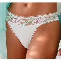 Vivance by Lascana Slip mit pastellfarbener, floraler Jacquardspitze und fancy Mesh