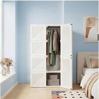 Simurq Kleiderschrank Schlafzimmer Kleiderschrank Drehtüren Garderoben schrank mit Stauraum