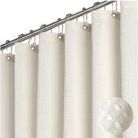 Agger Duschvorhang Waffel Duschvorhang – Strukturierter Stoff, Wasserabweisend & Waschbar Breite 180 cm (1-tlg), Extra Dick, Moderner Badvorhang für Dusche & Badewanne
