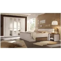 Bega Consult Schlafzimmer-Set Schlafzimmer Set Luca 4 teilig Pinie weiß und Trüffel, (4-tlg)