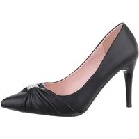 Ital-Design Damen Abendschuhe Elegant High-Heel-Pumps Pfennig-/Stilettoabsatz High Heel Pumps in Schwarz