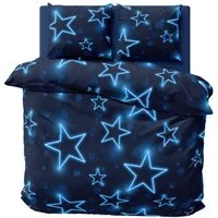 One Home Bettwäsche Motive, Mikrofaser, 3 teilig, Sterne Stars Weltall Galaxie, Knitterfrei Weich für Sommer und Winter