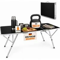 Onbest Klapptisch Campingtisch Falttisch Sylt mit Aluminiumgestell Tragegriff, rutschfest, 180cm, klappbar, MDF-Platte