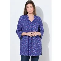 Ulla Popken Longbluse Tunika Paisleymuster V-Ausschnitt 3/4-Arm