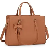 LuxusKollektion Laptoptasche Handtasche Damen Shopper Große Braun Laptoptasche 15.6 Zoll PU Leder