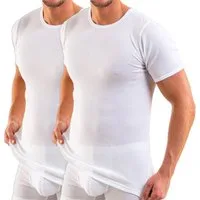 HERMKO Unterziehshirt (Pack, 2er) Bio Baumwolle kurzarm Shirt Doppelripp hergestellt in EU