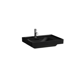 LAUFEN Aufsatz-Waschtisch MEDA 460x600x160 Ablage rechts o. Hl. m.Ül. schwarz matt, H8181117161091 H8181117161091