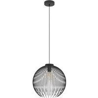 EGLO Hängeleuchte Venezuela Hängelampe, Pendelleuchte, Esszimmerlampe, Metall, E27, ohne Leuchtmittel, Hängeleuchte - H110 x Ø40 cm - schwarz - 1X40W exkl.