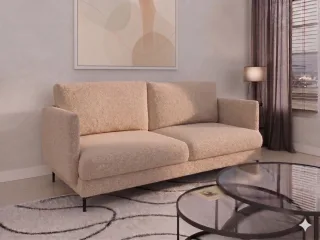 Sofa Designersofa HELMER 3-Sitzer Stoff Baloo Cappuccino