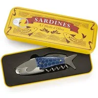 Balvi Korkenzieher Balvi Korkenzieher & Flaschenöffner Sardine, inkl. Metallschachtel, Multifunktionaler Korkenzieher & Öffner im Sardinen-Design