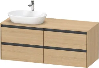 Duravit Ketho.2 Konsolenwaschtischunterbau wandhängend Natur Eiche Matt 1400x550x568 mm - K24898L303 K24898L30300000