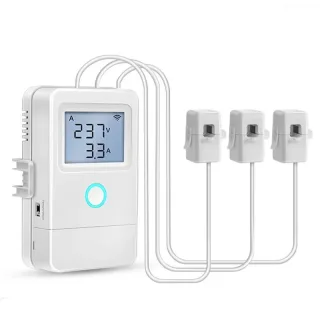Tuya WiFi Smart Electricity Meter 3 Current Transformer 1 Way 16A Switch LCD Display Consumption Monitor Remote Control