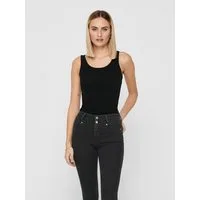 ONLY Longtop ONLLIVE – Tanktop mit figurbetontem Schnitt und Stretch unifarben, modisch, sehr figurbetont, Baumwollmischung, Rundhals